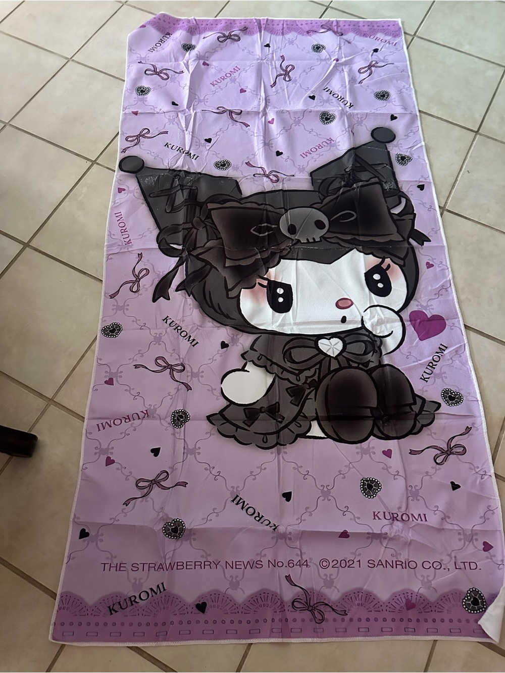 Sanrio Kuromi Lavender & Black Character Bath Towel 35x68in